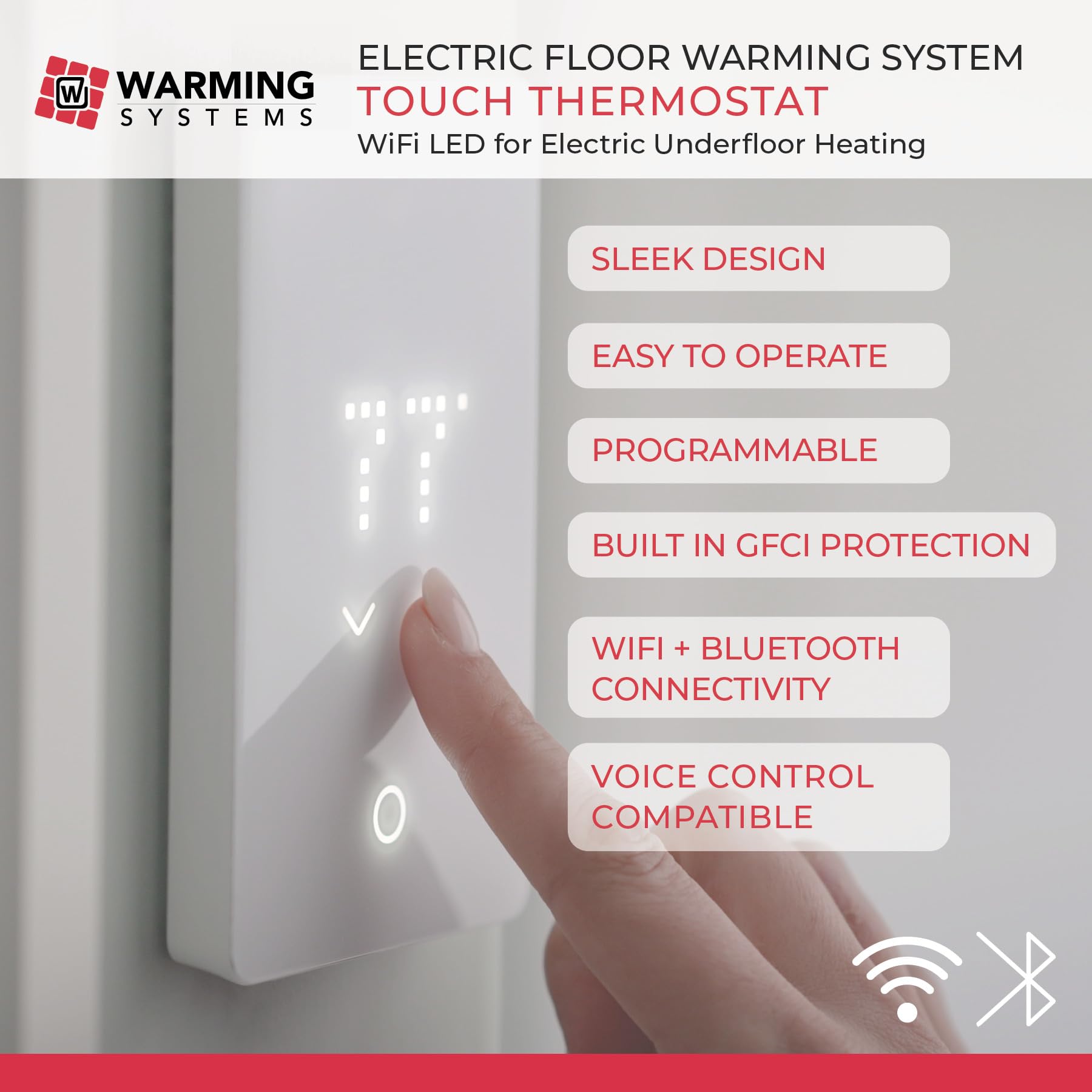 120 Cable Electric Heated Floor System - Includes Thermostat and Sensor, Under Tile Heating for Warm Floors
